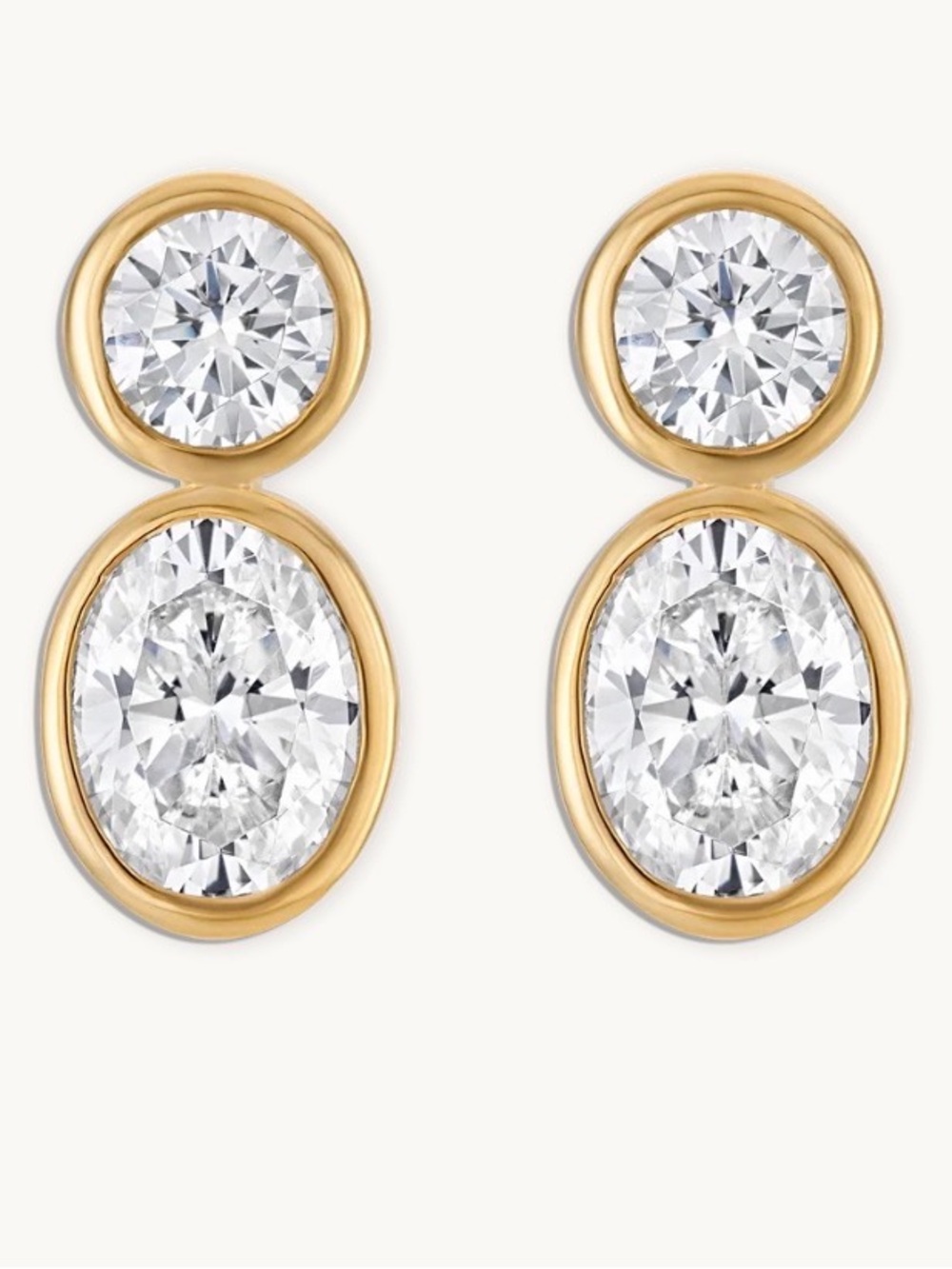 Alexa Leigh “Jordan” Earrings Oval & Circle Studs Pair Vermeil in Box - Picture 3 of 10
